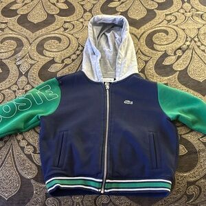Lacoste Kids' Navy and Teal Hoodie